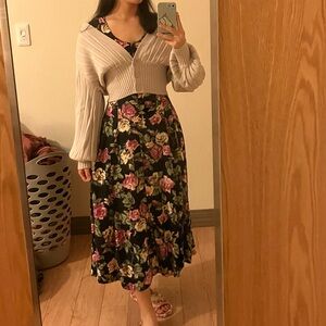 Vintage full length floral dress